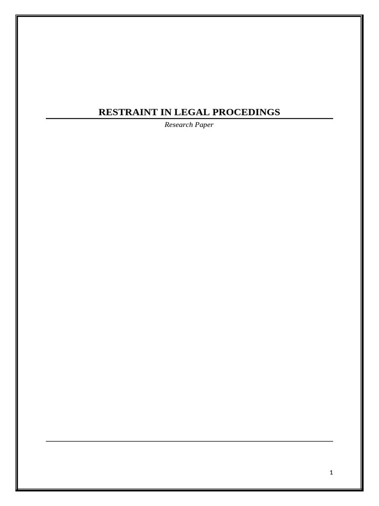 Restraint in Legal Proceedings Analysis | PDF | Arbitration | Private Law