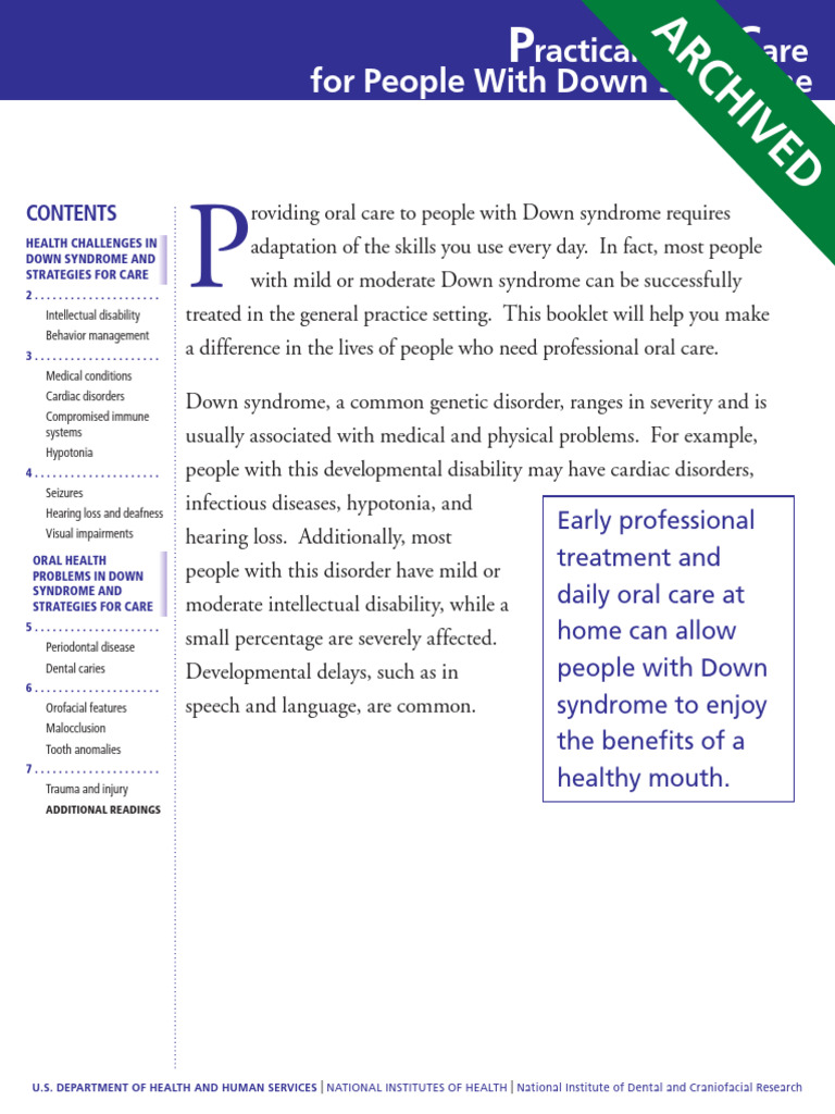 Practical Oral Care Down Syndrome | PDF | Human Tooth | Oral Hygiene