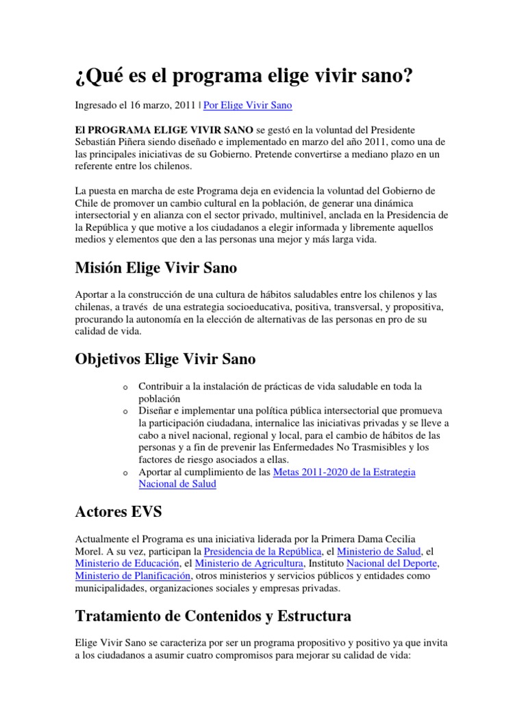 Vida Sana y Carta de Ottawa  Promoción de la salud 