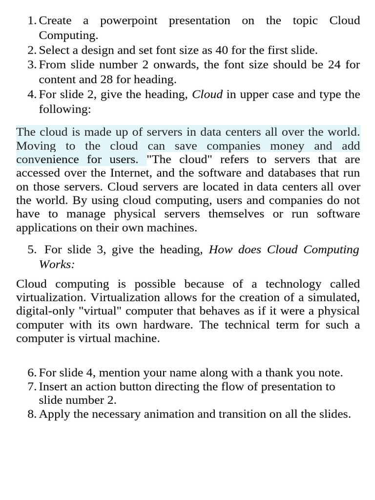 VI PPT Ques Cloud Computing | PDF