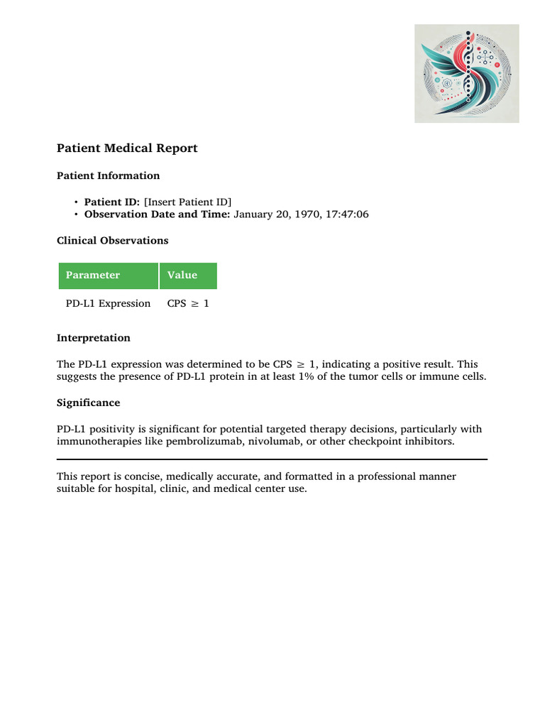 PD-L1 and EGFR Status Medical Report | PDF | Epidermal Growth Factor ...