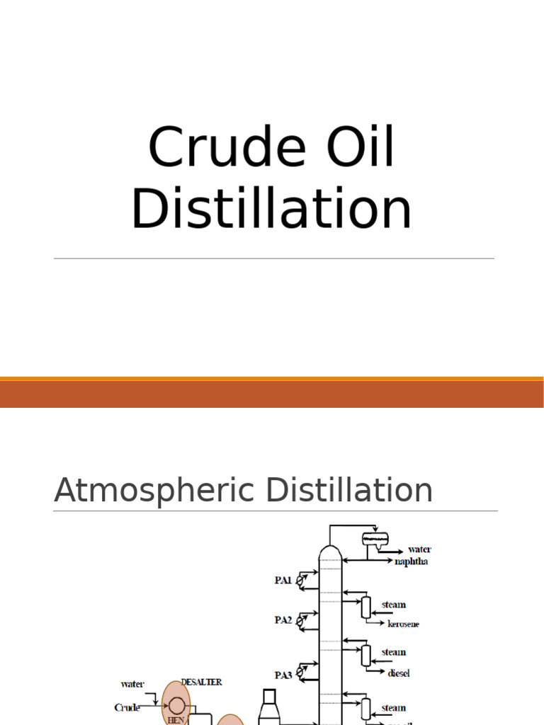 Crude Oil Distillation Process Overview | PDF | Distillation | Cracking ...