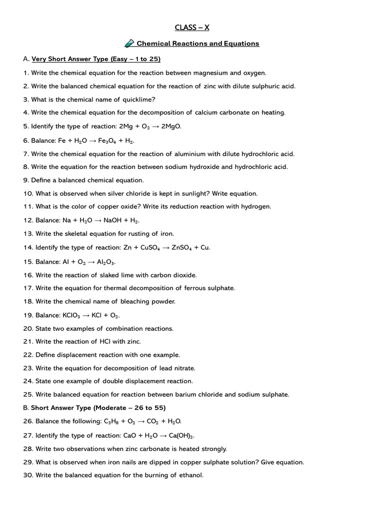 Chemical Reactions & Equations Guide | PDF | Chemical Reactions | Redox
