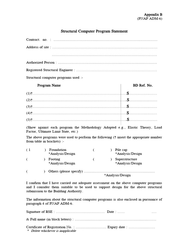 Structural Program Statement for Design | PDF | Computing