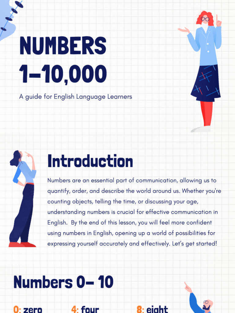 English Numbers Presentation in Blue and Orange Animated Style | PDF