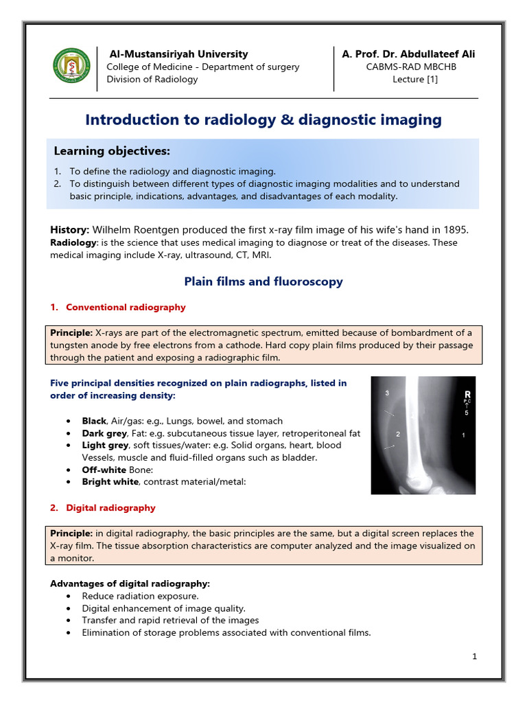Introduction to Radiology Basics | PDF | Radiography | Ct Scan