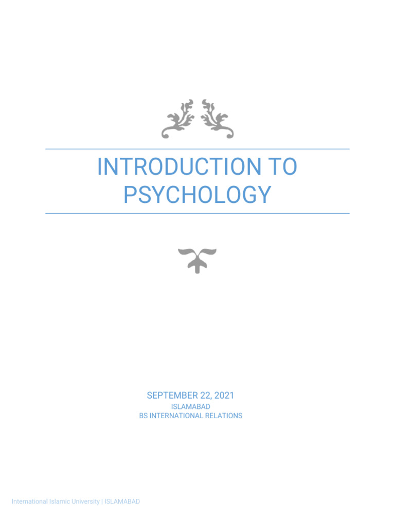 Introduction to Psychology Overview | PDF | Sigmund Freud ...