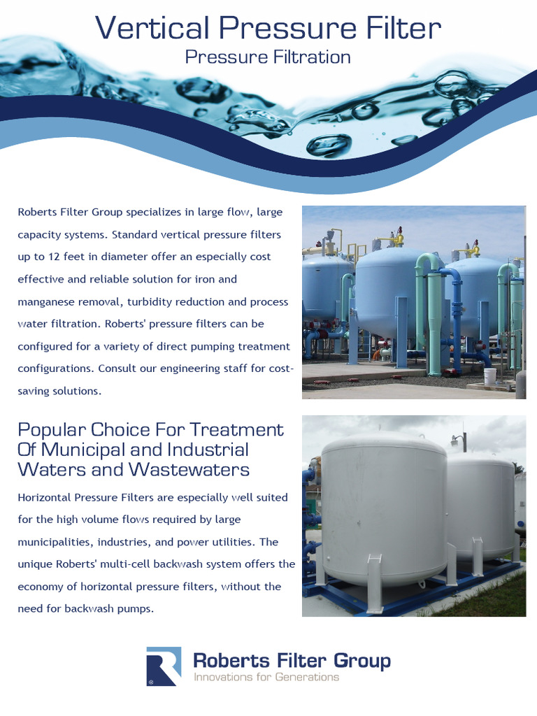 Roberts Pressure Filtration Solutions | PDF | Filtration | Water