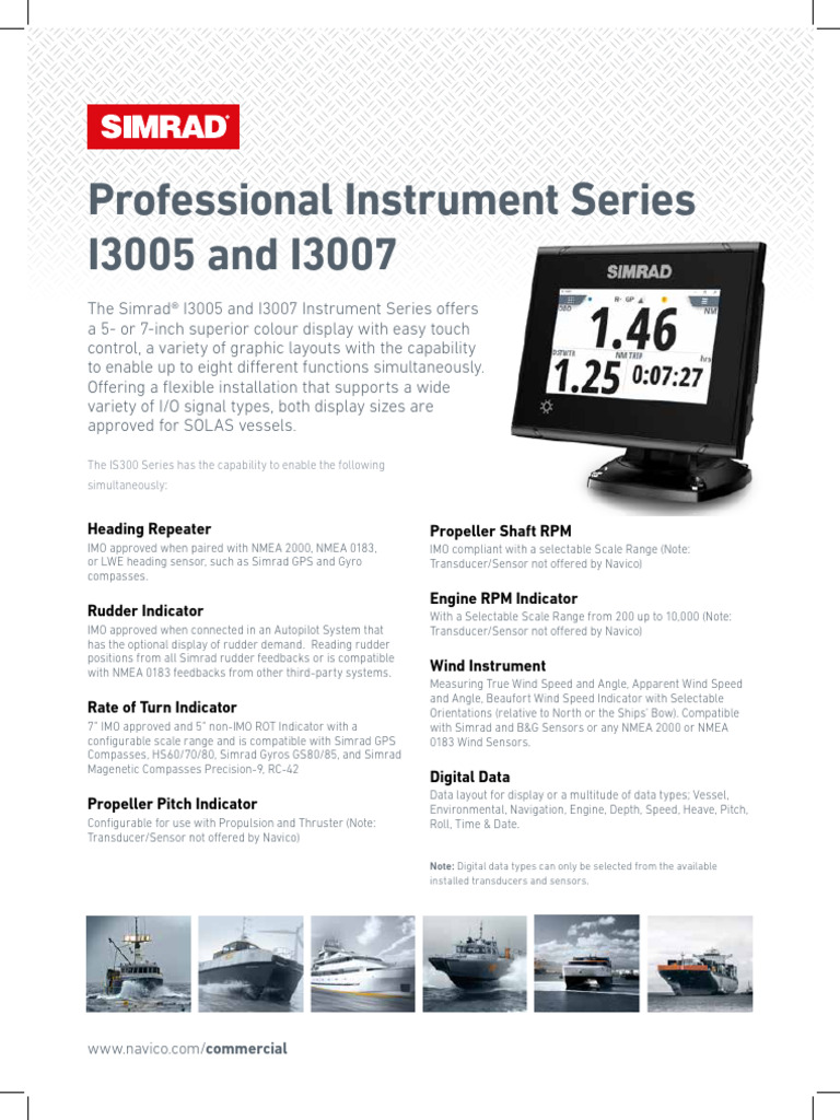 Simrad Professional Instrument Series I3005 - I3007 Cutsheet - 37390 ...