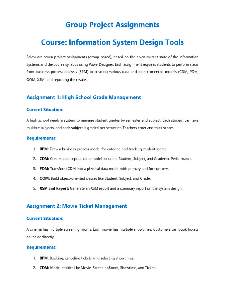 Small Group Projects English V2 | PDF | Data Model