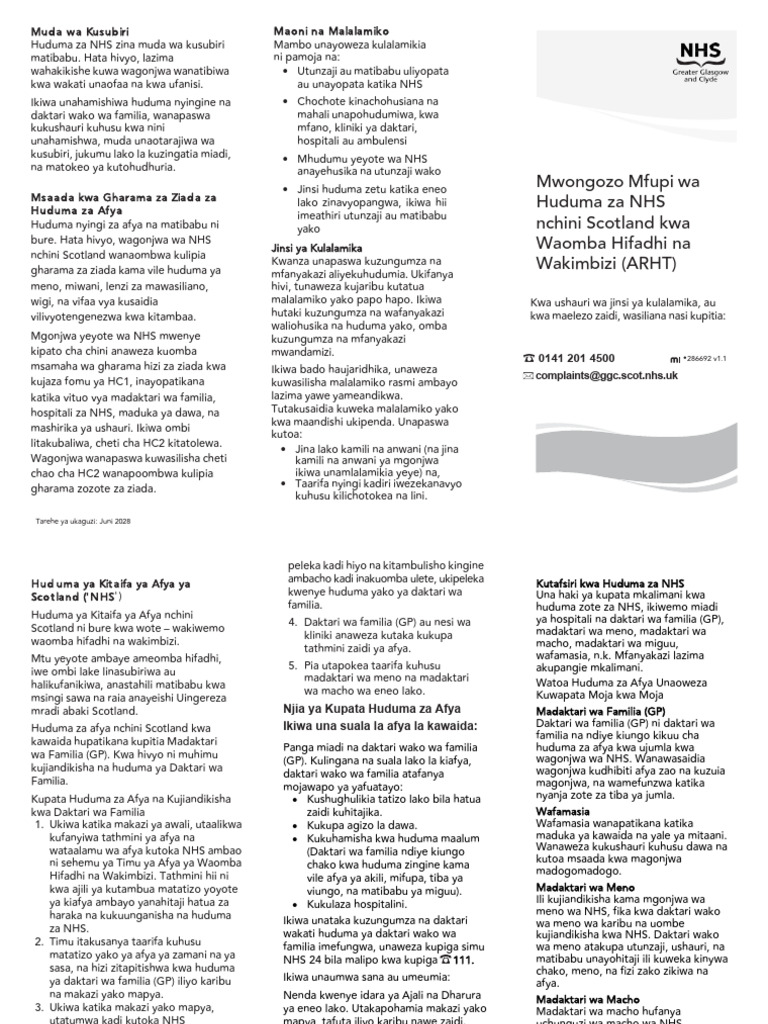 1 - 1 Guide To NHS Scotland - Asylm Seekers | PDF