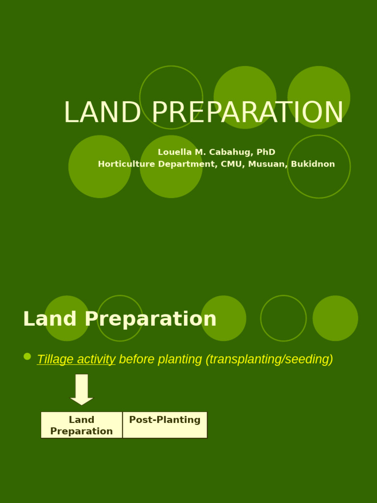 Effective Land Preparation Techniques | PDF | Tillage | Soil