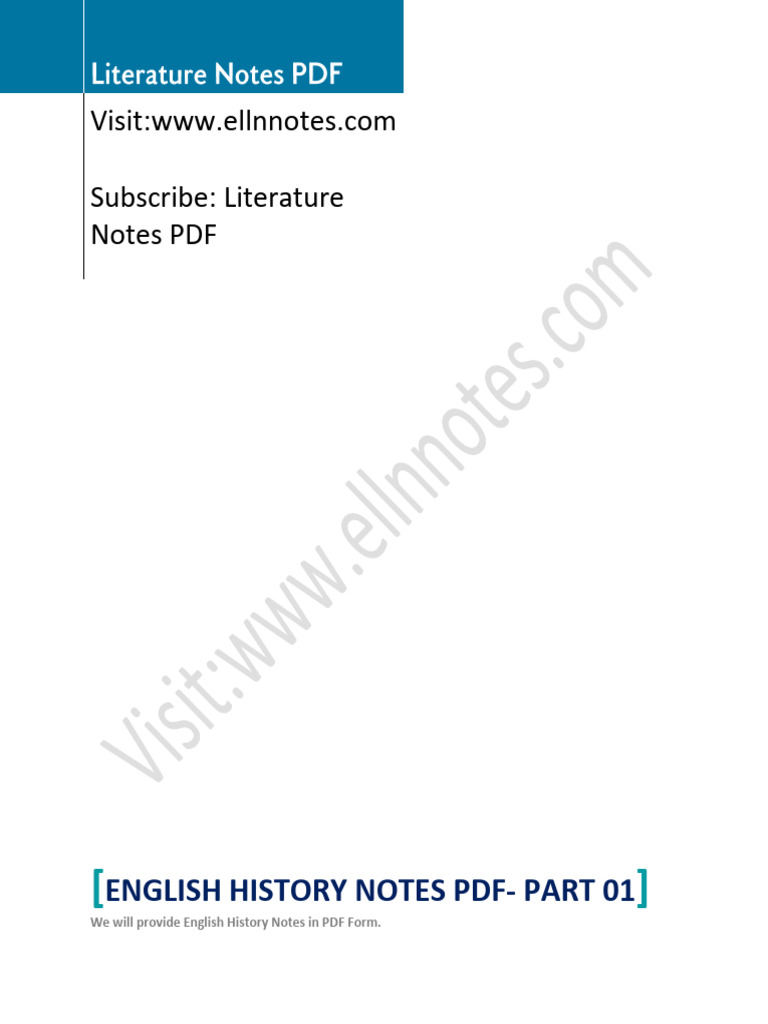 English History Literature Notes PDF | PDF | William Shakespeare