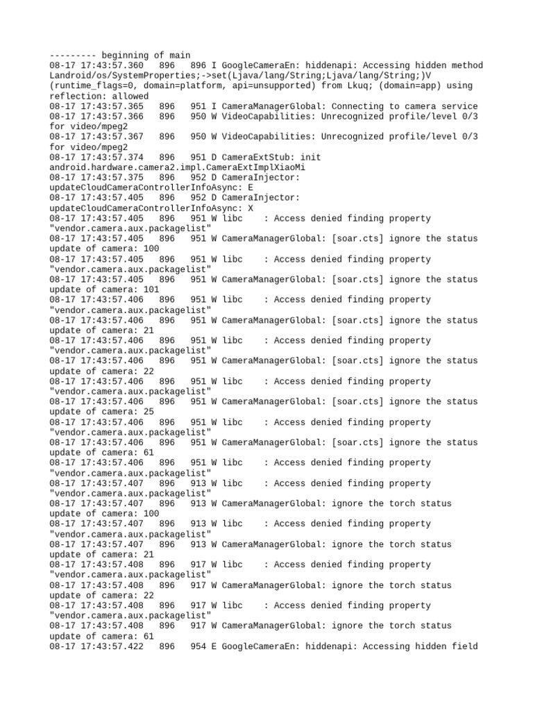 Camera Service Log Analysis | PDF | Pointer (Computer Programming ...