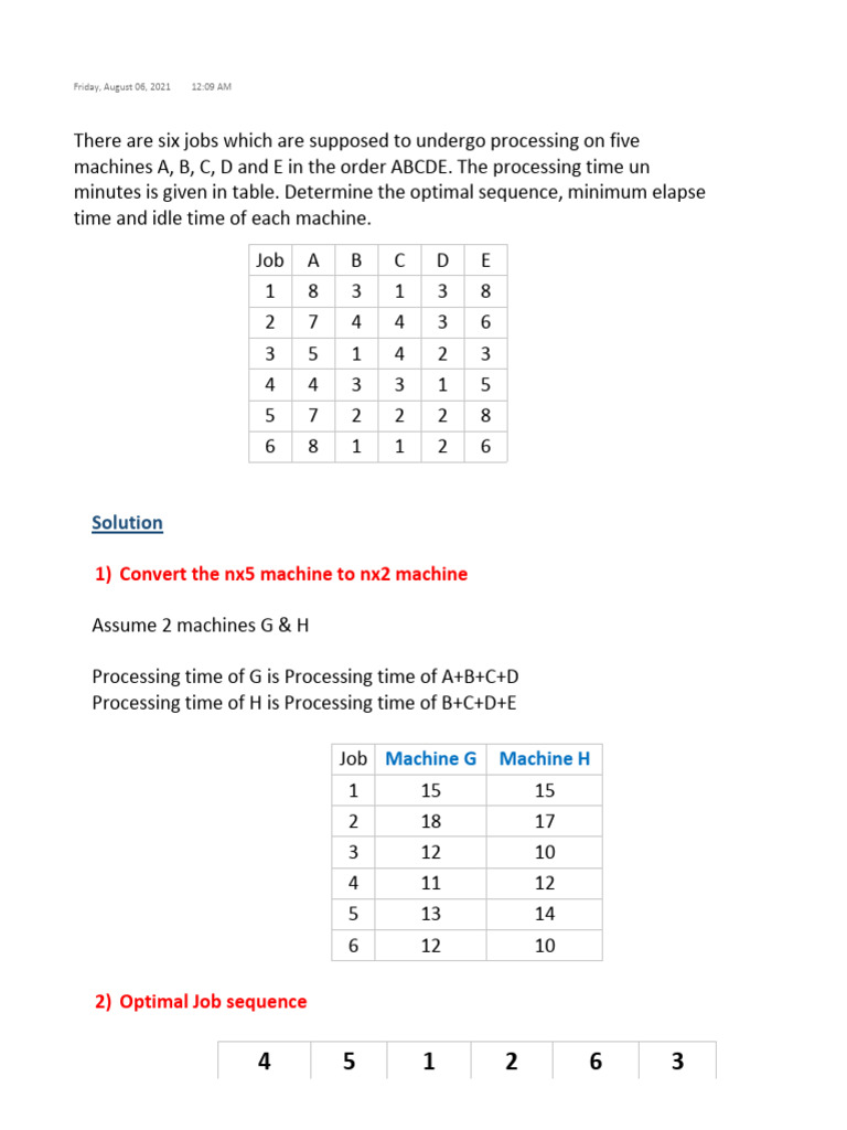 Module 2 PPT 5 Sequencing N Machines | PDF