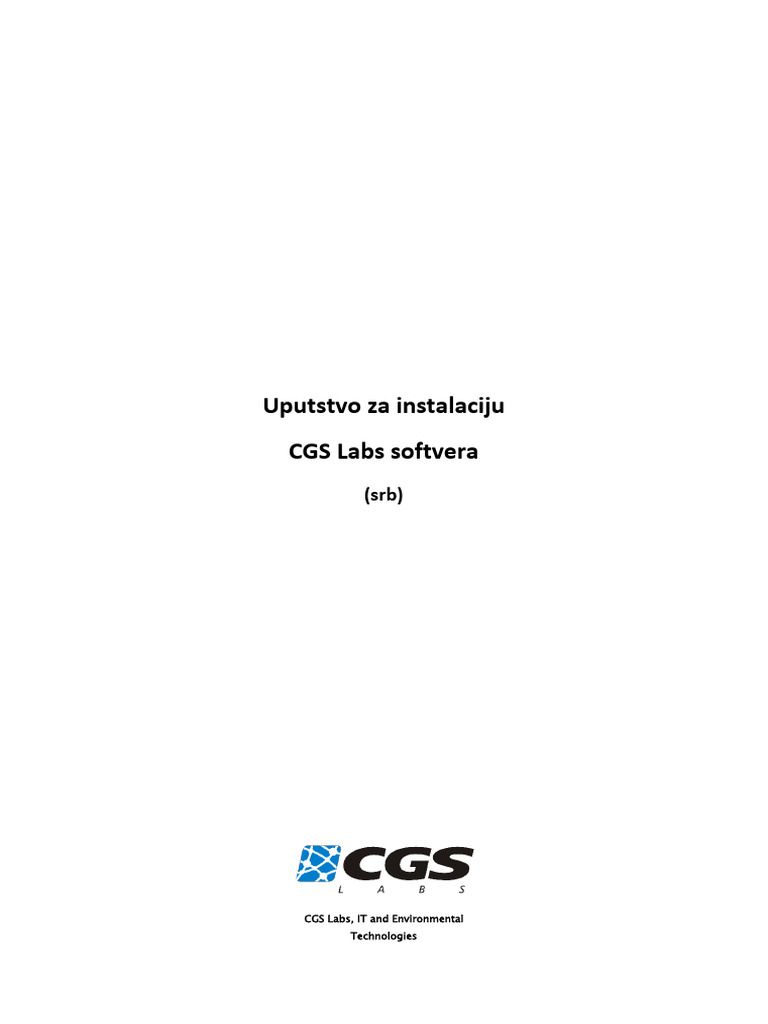 Uputstvo Za Instalaciju CGS Labs Softvera - 2017.3 | PDF