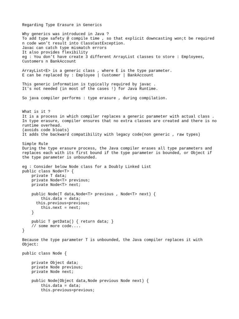 Understanding Type Erasure in Java Generics | PDF | Computer Science ...