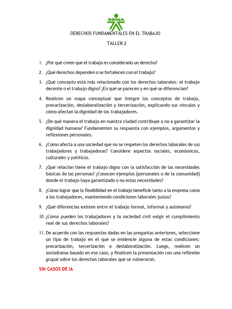 Derechos Laborales y Dignidad en el Trabajo | PDF | Derecho laboral ...
