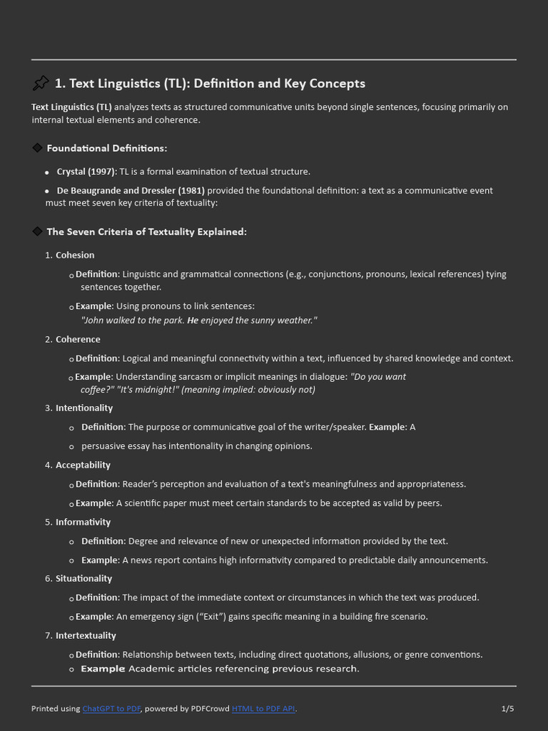 Text Linguistics vs. Discourse Analysis | PDF | Discourse | Linguistics