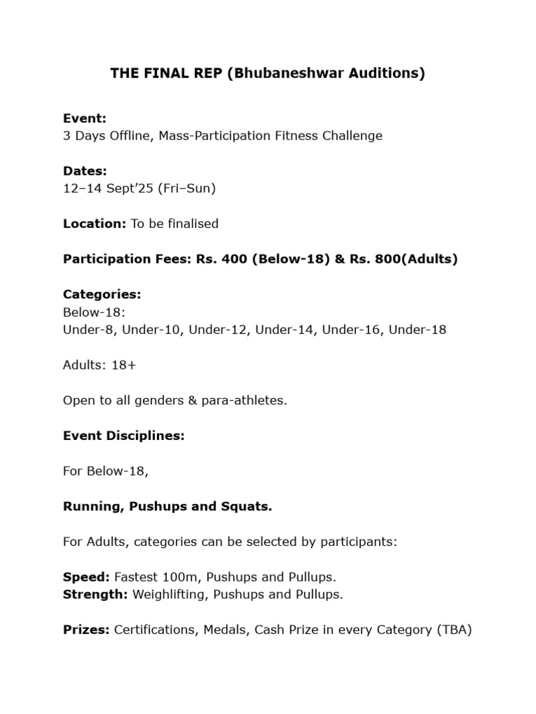 The Final REP - Rules & Guidelines | PDF