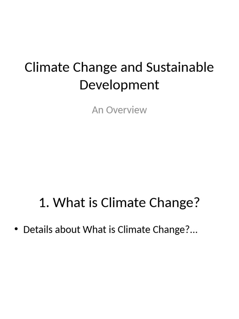 Climate Change and Sustainable Development | PDF
