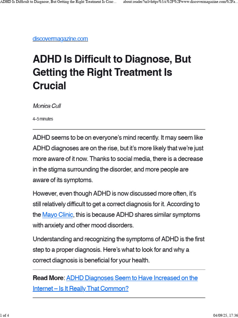 ADHD Diagnosis and Treatment Insights | PDF | Attention Deficit ...