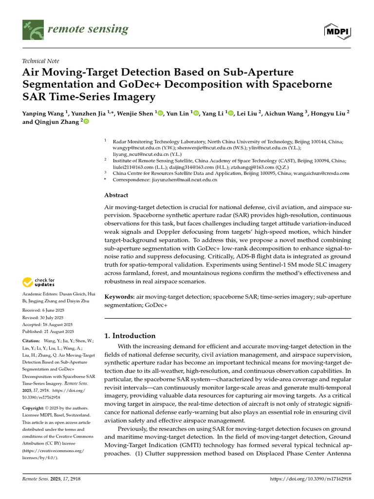 Airborne Target Detection with SAR Techniques | PDF