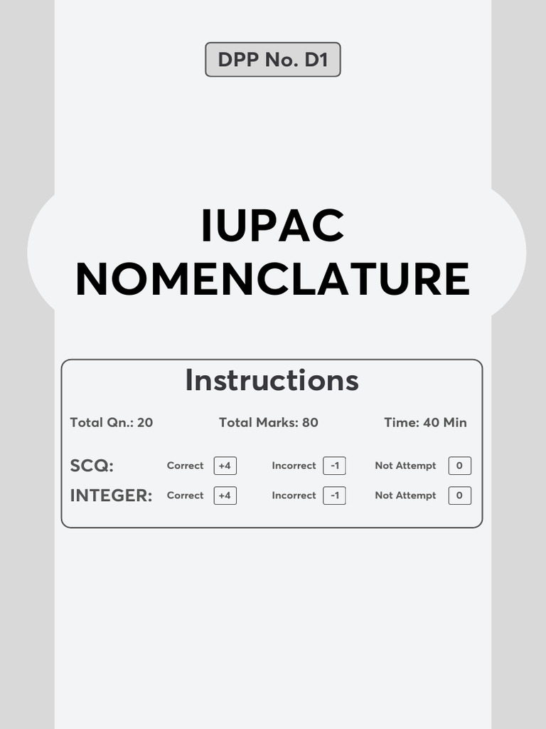 IUPAC Nomenclature for JEE 2027 | PDF | Chemistry | Organic Chemistry