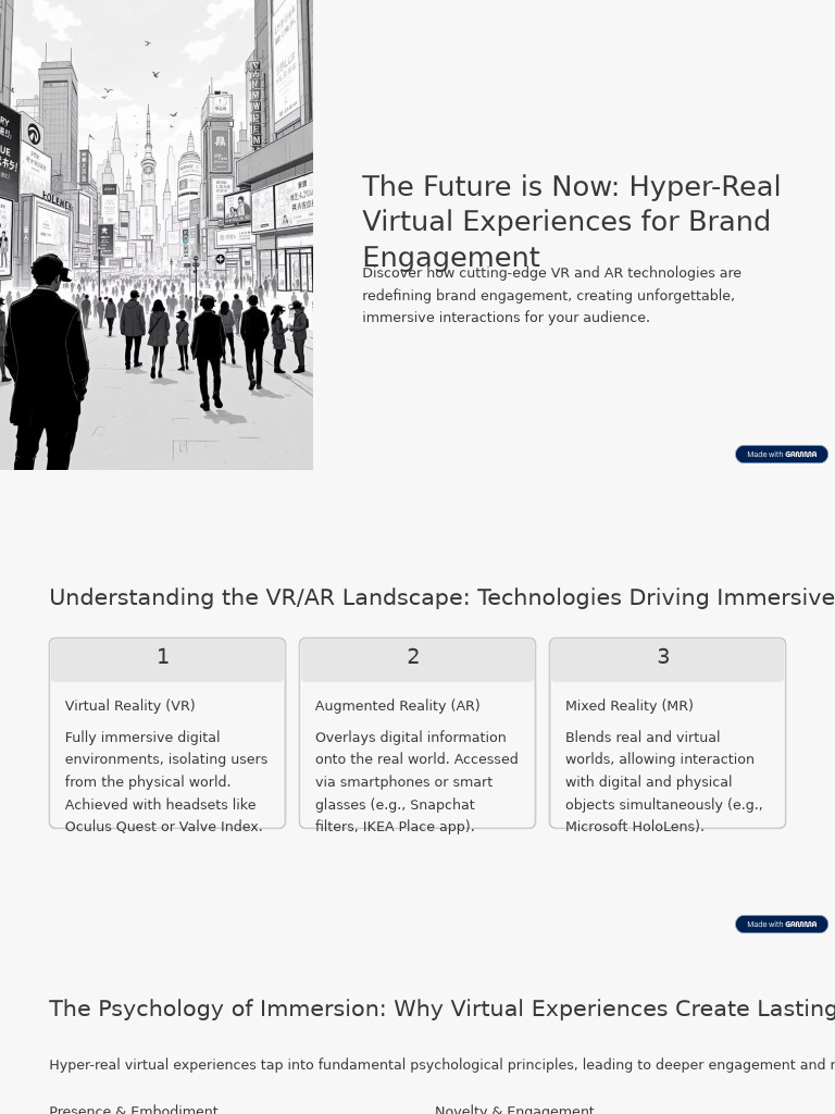 Immersive VR/AR Strategies for Brands | PDF | Virtual Reality ...