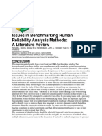 Issues in Benchmarking Human Reliability Analysis Methods: A Literature Review