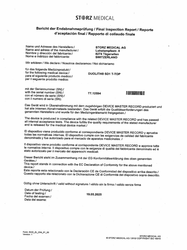 Final Inspection Report - TT.12594 | PDF