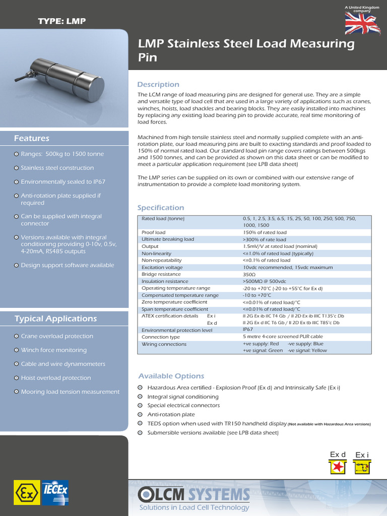 Stainless Steel Load Measuring Pins | PDF | Mechanical Engineering ...