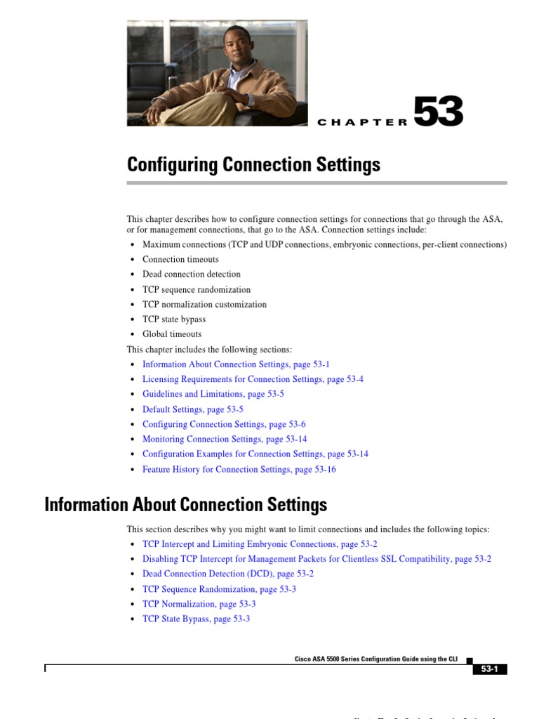 Cisco ASA 5500 Connection Settings | PDF | Transmission Control ...