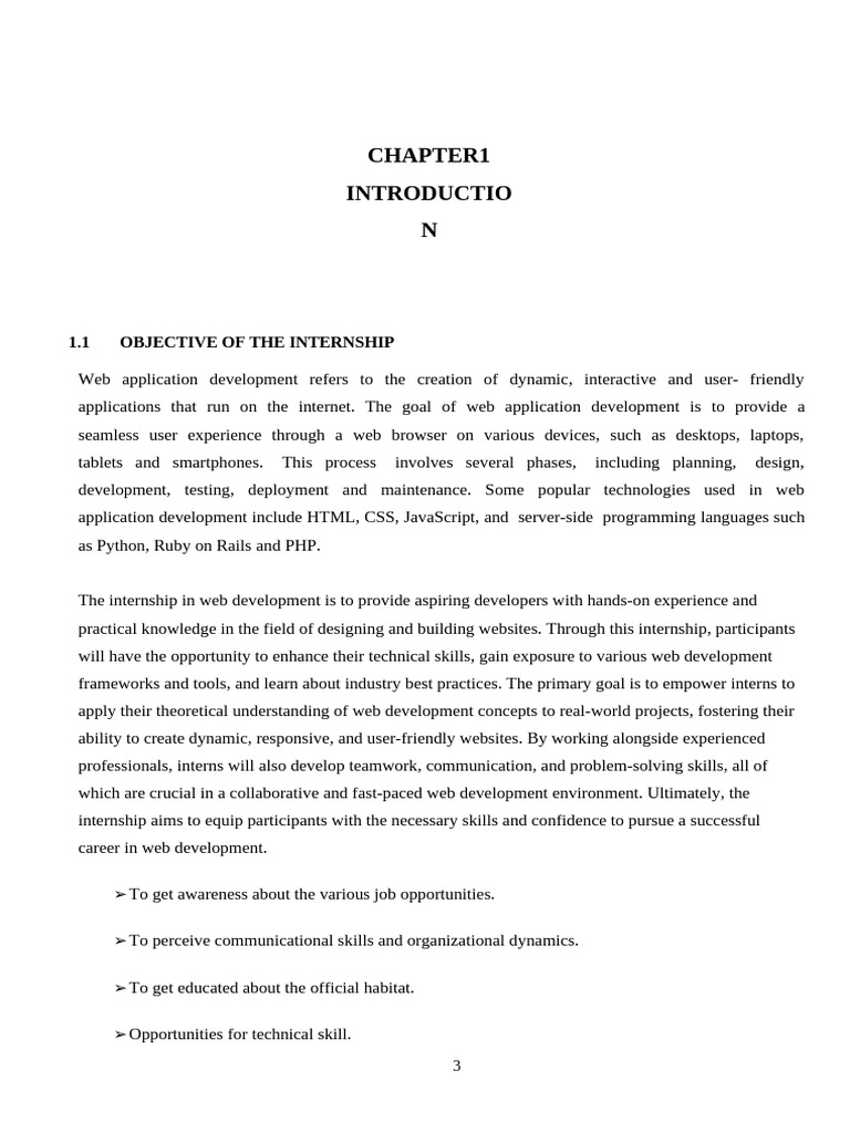 Web Development Internship Overview | PDF | World Wide Web | Internet & Web