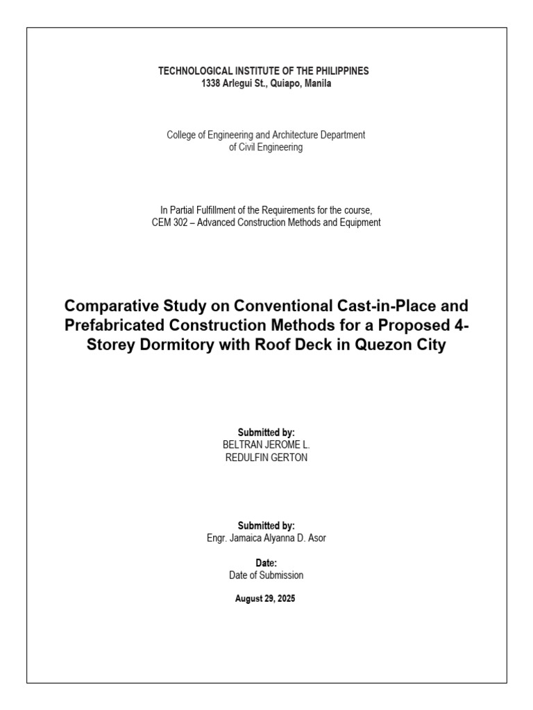 Comparative Study: Construction Methods | PDF | Concrete | Civil ...
