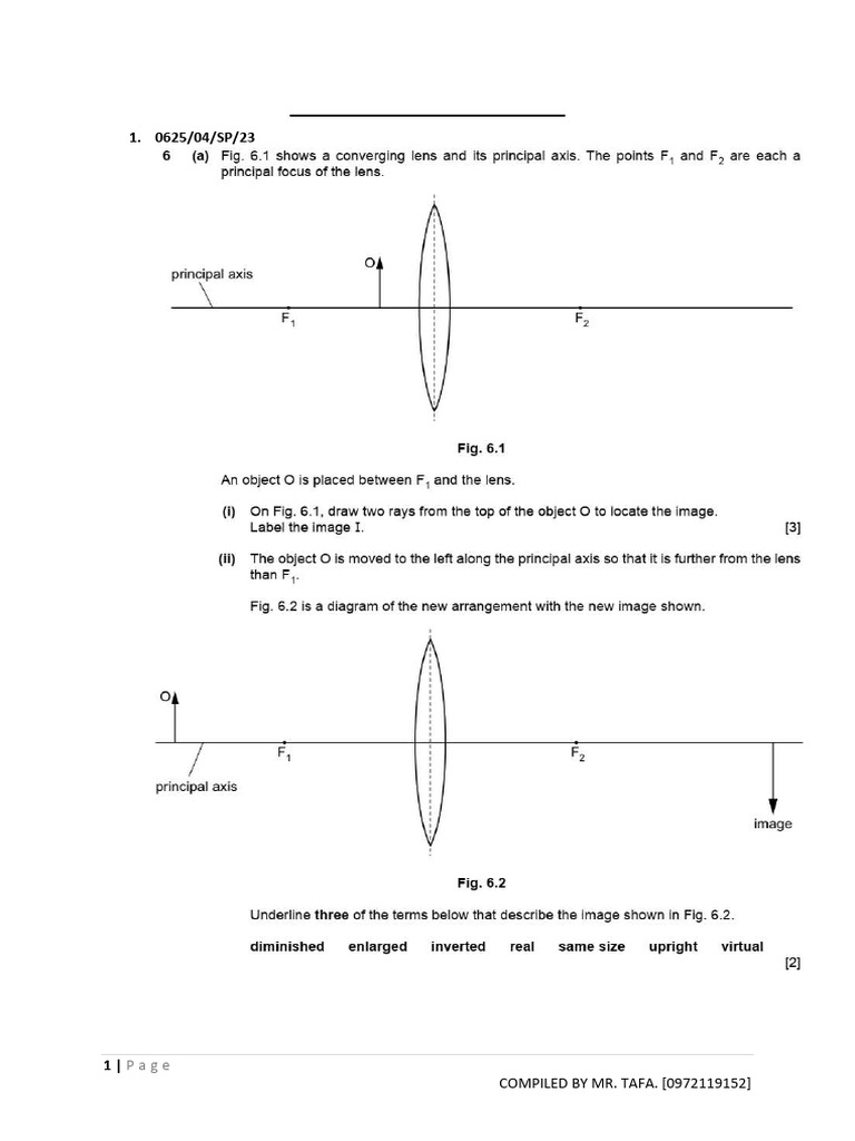 Lenses Worksheet 2023-2024 Guide | PDF