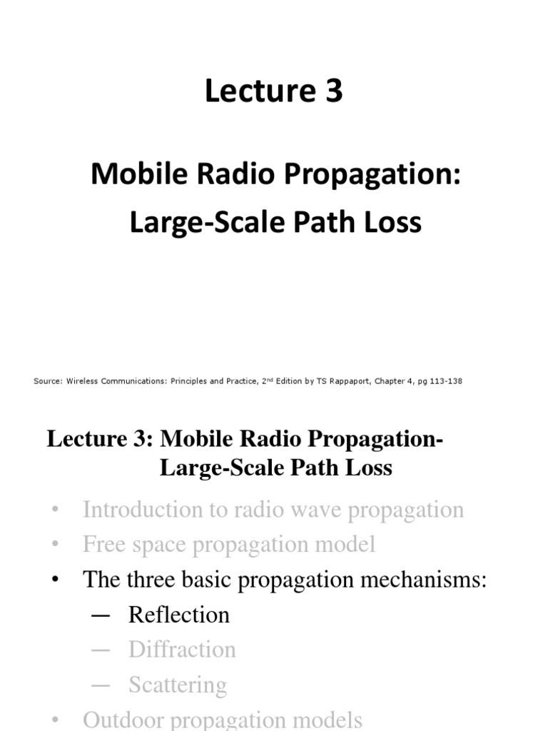 Mobile Radio Propagation Path Loss Guide | PDF | Radio Propagation ...