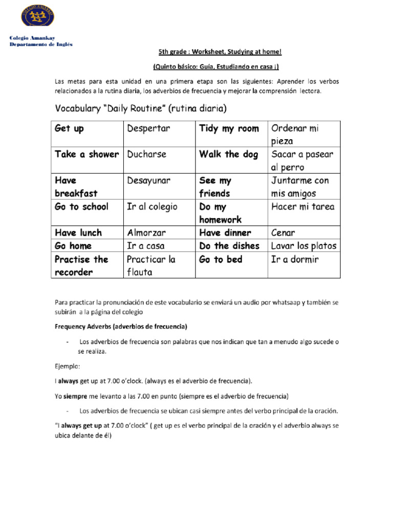 My Daily Routine 2 English Helps | PDF