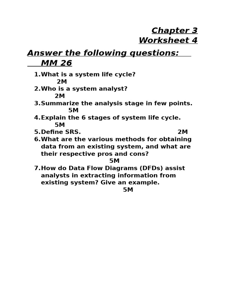 Chapter 3 Worksheet 4 | PDF
