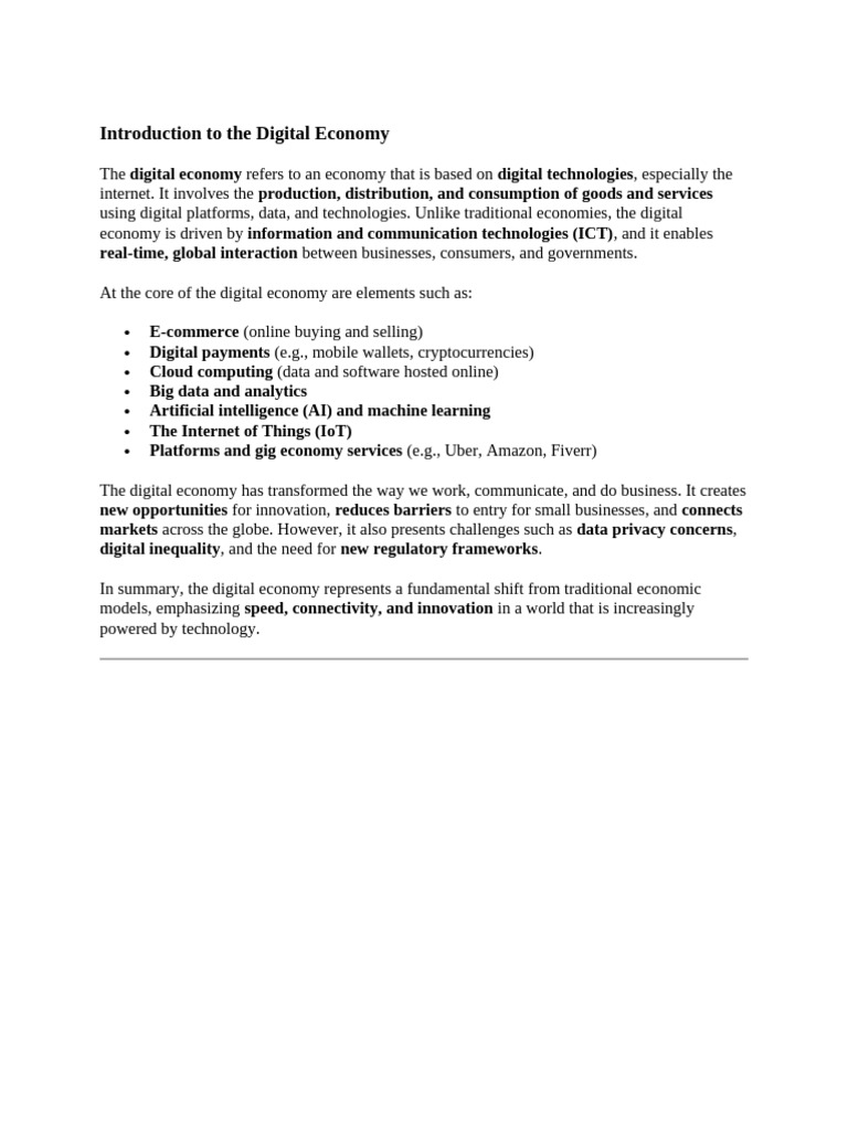 Introduction to the Digital Economy | PDF