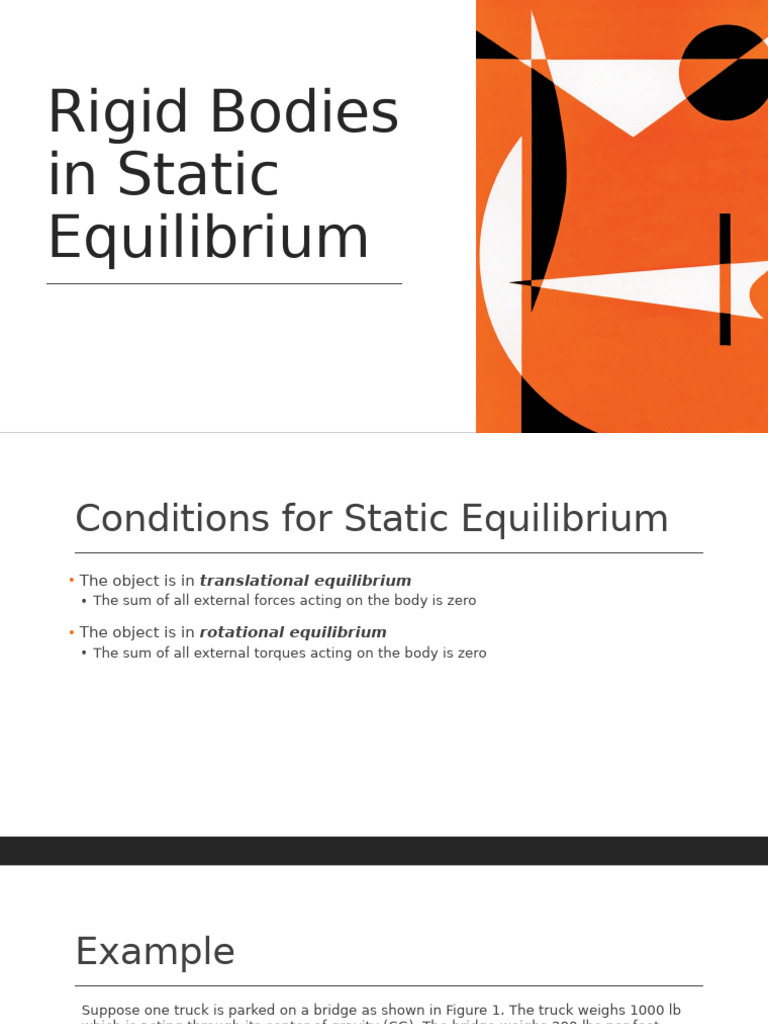 Static Equilibrium of Rigid Bodies | PDF