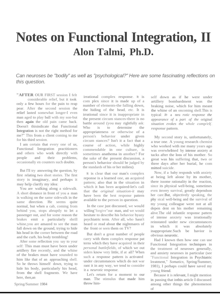 Alon Talmi Note Sulla If 2-Ita Eng | PDF | Neurosis | Stress (Biology)