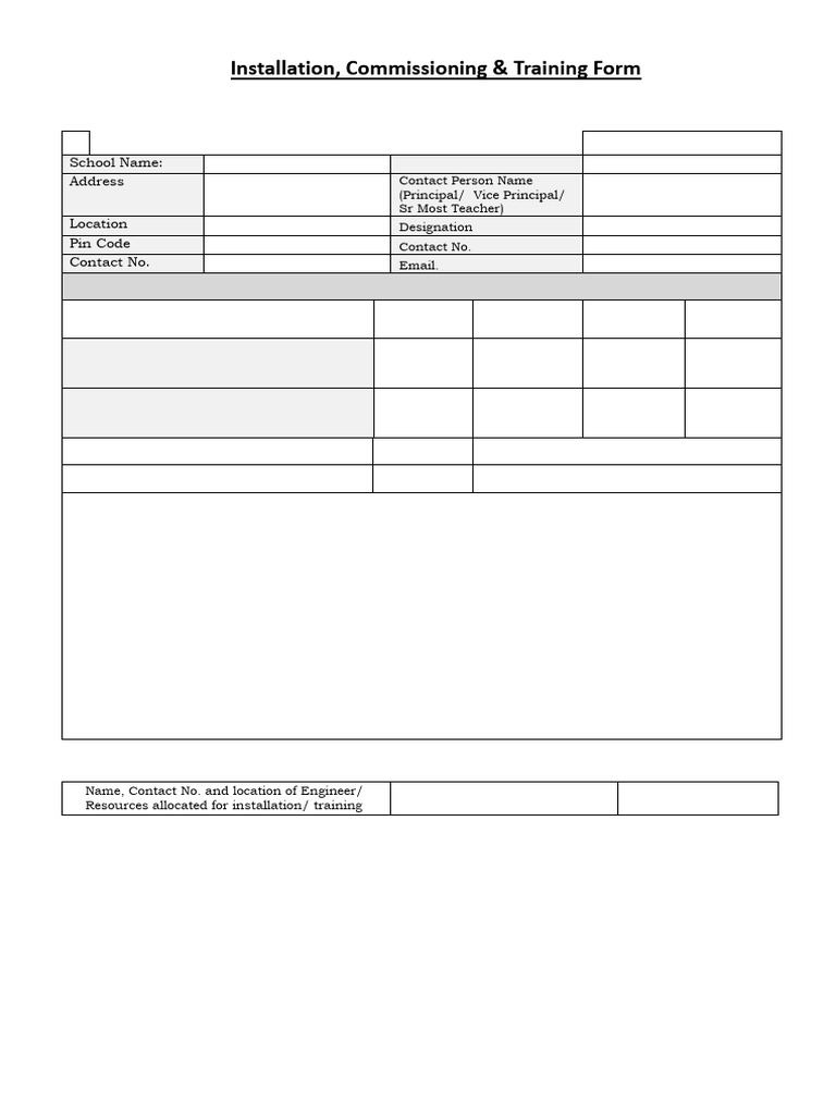 Laboratory Furniture Installation Form | PDF