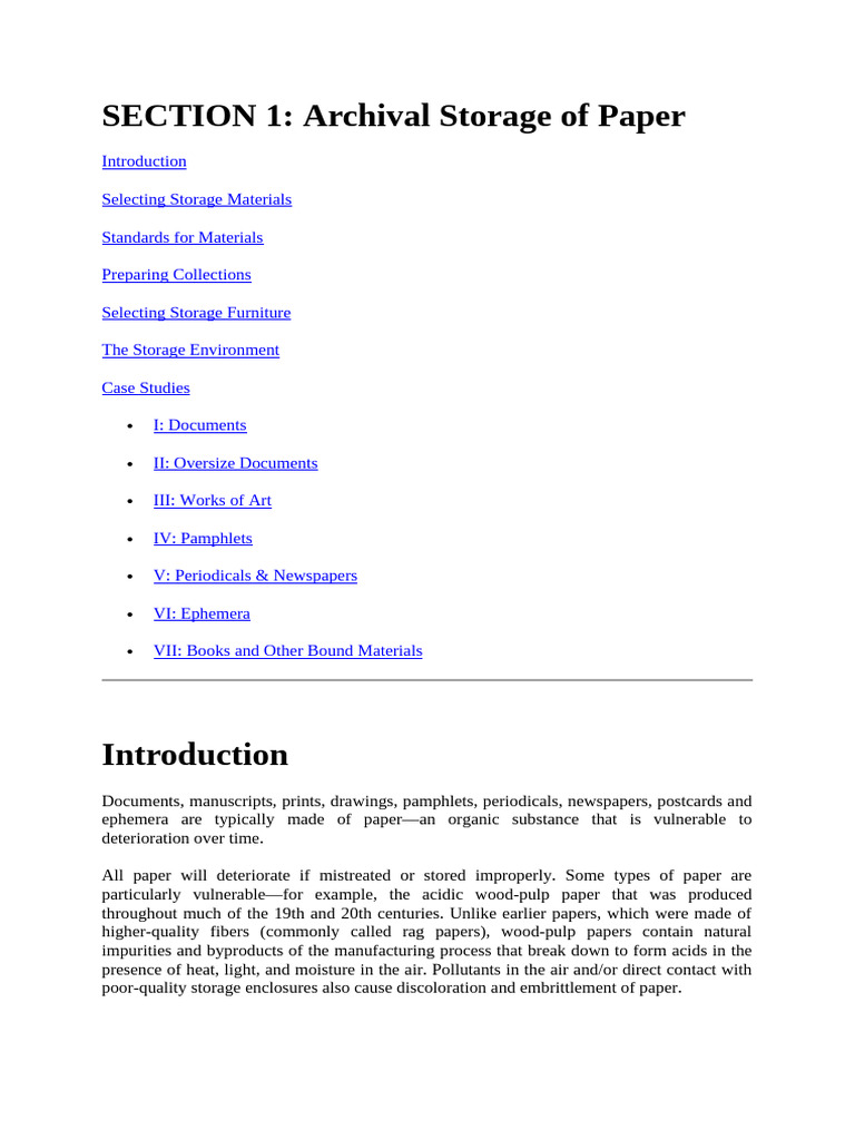 Archival Paper Storage Guidelines | PDF | Paper | Polyvinyl Chloride
