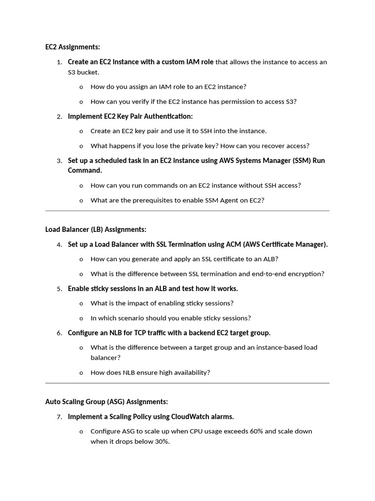 AWS EC2, Load Balancer, and EBS Guide | PDF | Internet Protocols ...