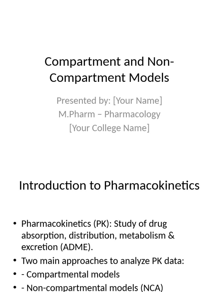 Compartment Vs NonCompartment Models Presentation | PDF ...