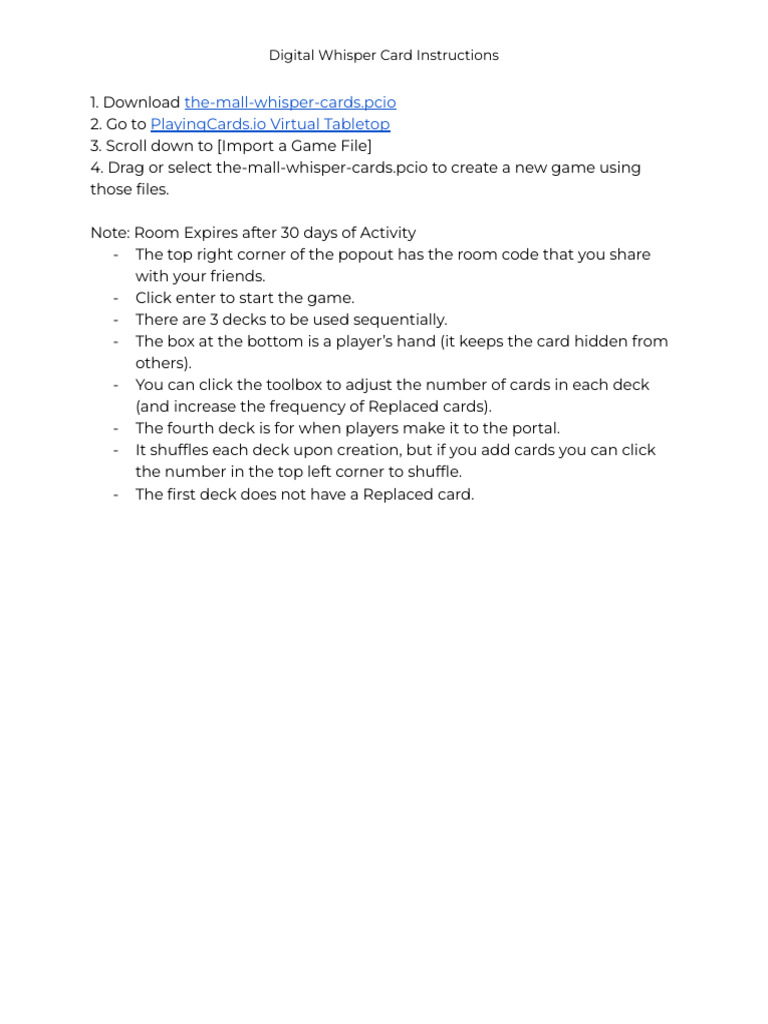 Digital Whisper Cards Instructions | PDF