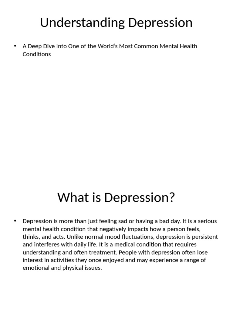 Understanding Depression Expanded | PDF | Major Depressive Disorder ...