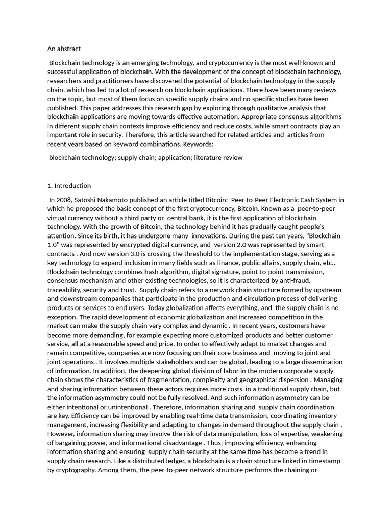 Blockchain Applications in Supply Chains | PDF | Public Key ...