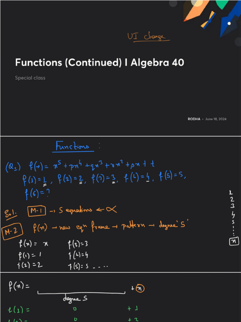 Functions Continued I Algebra 40 With Anno | PDF